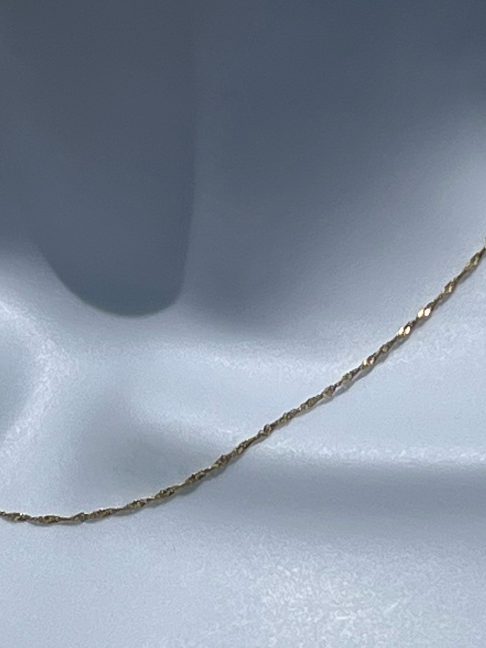 K1: Solid 14K Yellow Gold Twisted Sparkle Chain Necklace - Women- 16 - Picture 5 of 7